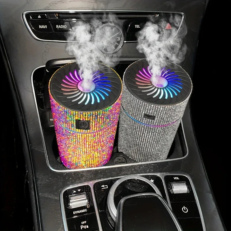 Luxury Rhinestone Car Diffuser Humidifier | Car Accessories | - Shoppix