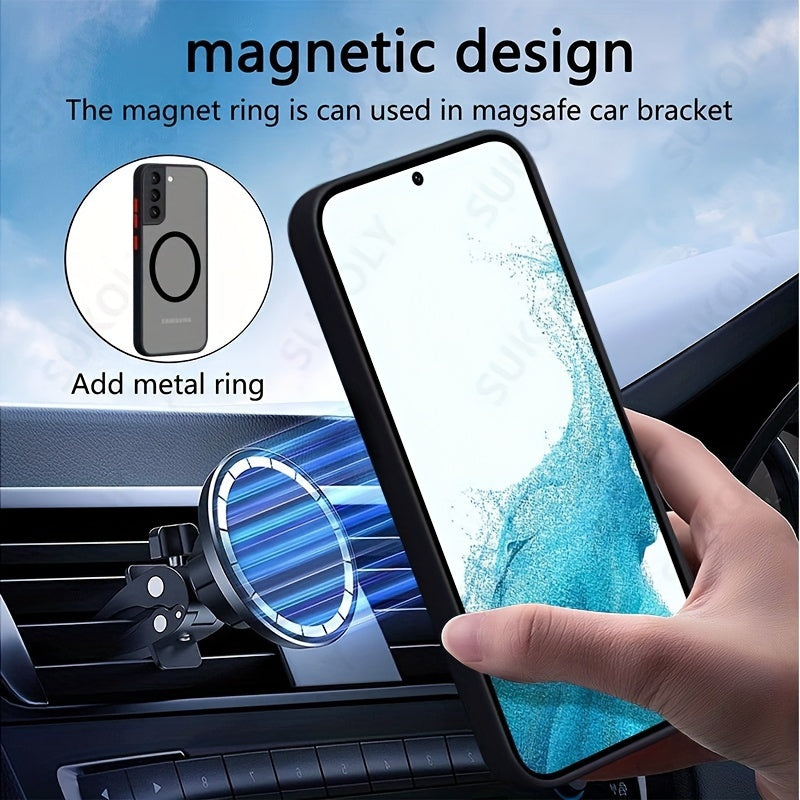 Magnetic Wireless Charging Phone Case, For Samsung Galaxy S24 S23 Ultra S24+ S23 Full Coverage Protection, Shockproof, Matte Texture