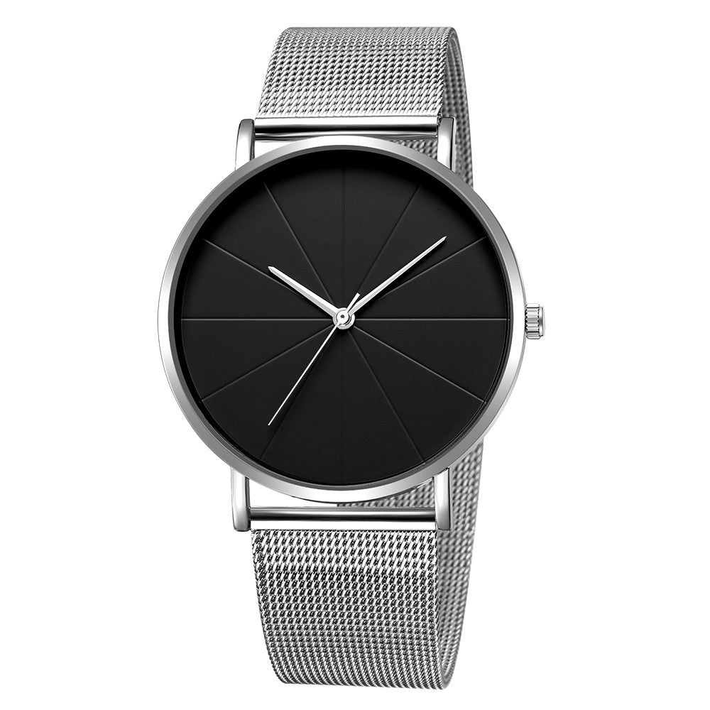 Stylish Geo Dial Quartz Watch with Mesh Strap | Men's Watches | - Shoppix
