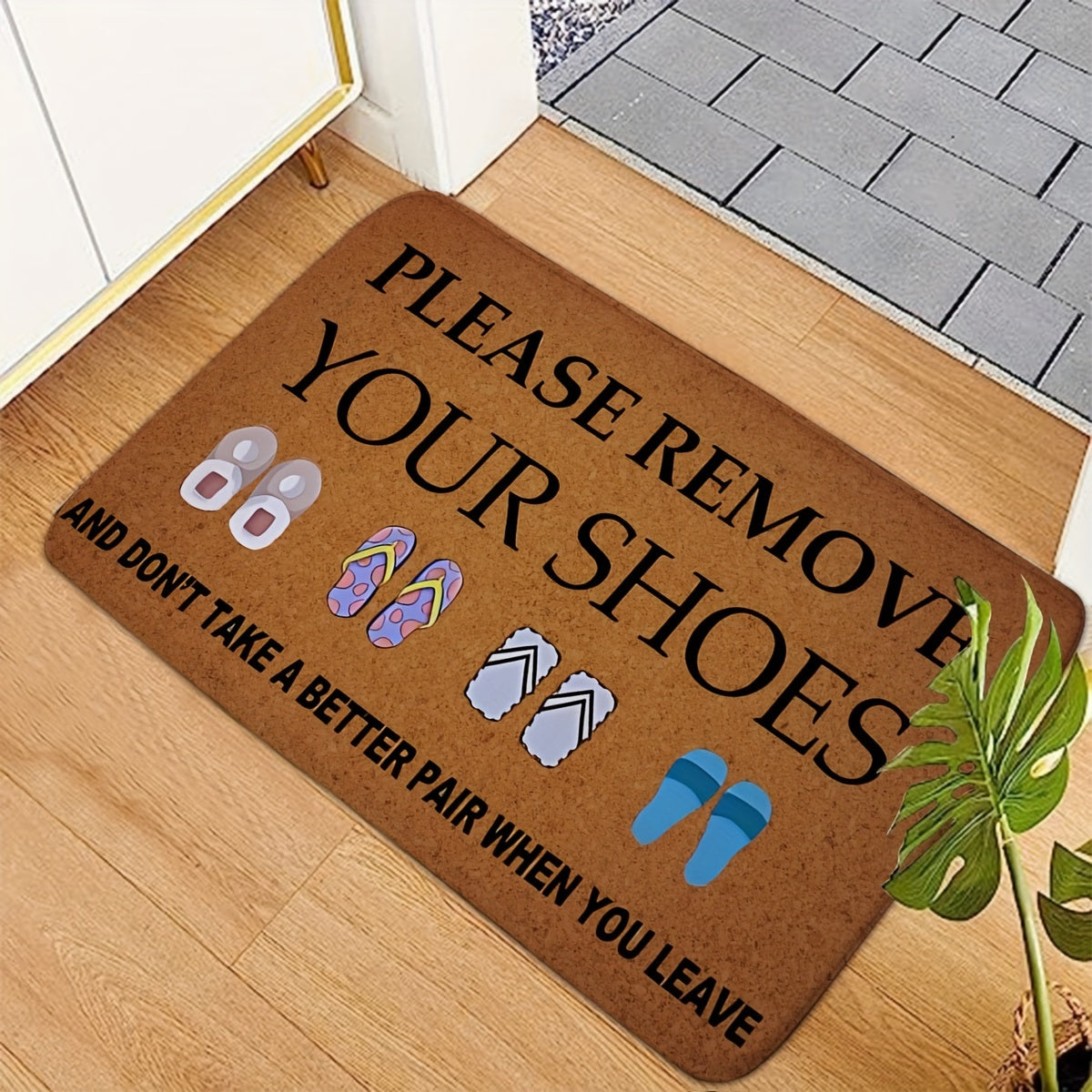 Warm Welcome: Slipper Pattern Design Doormat | Rugs & Mats | - Shoppix