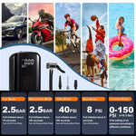 Portable Wireless Air Compressor – Rechargeable Handheld Tire Inflator with LED Light & Digital Display