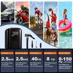 Portable Wireless Air Compressor – Rechargeable Handheld Tire Inflator with LED Light & Digital Display