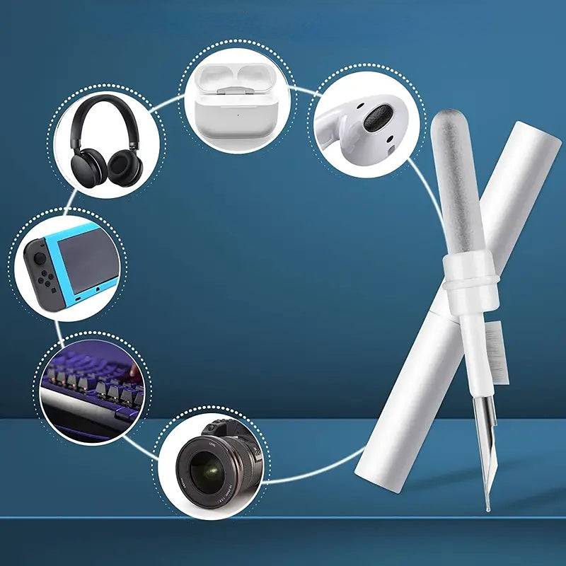 Earbuds Cleaning Pen – 3-in-1 Multifunctional Cleaner Kit for Wireless Earphones, Charging Case & Keyboard