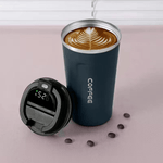 Enjoy Perfect Brews Anywhere: 304 Stainless Steel Coffee Mug with Temperature Display | Drinkware | - Shoppix