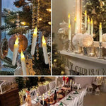 Illuminate Your Celebrations: Flameless Taper Floating Candles Set | Decoration Items | - Shoppix