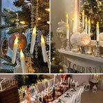 Illuminate Your Celebrations: Flameless Taper Floating Candles Set | Decoration Items | - Shoppix