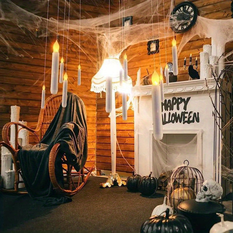 Illuminate Your Celebrations: Flameless Taper Floating Candles Set | Decoration Items | - Shoppix