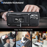 Military-Grade Shockproof iPhone Case with Camera Slide & Finger Ring For iPhone XS To 15/Pro/Max Series | Mobile Cases|