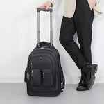 Multi-Layer Trolley Travel Backpack with Wheels | Luggage Bag | - Shoppix