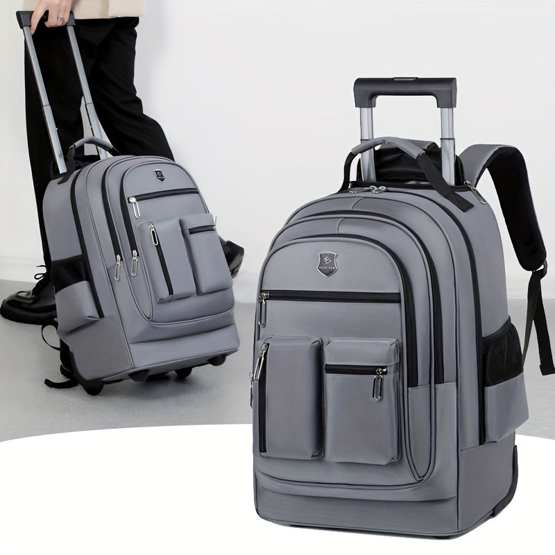 Multi-Layer Trolley Travel Backpack with Wheels | Luggage Bag | - Shoppix
