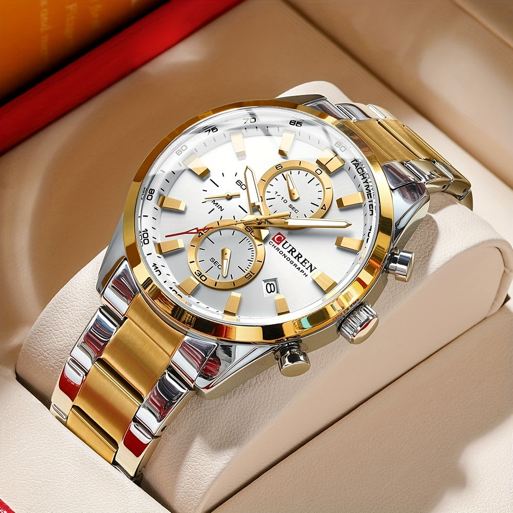 CURREN Business Men's Steel Band Chronograph Watch | Men's Watches | - Shoppix