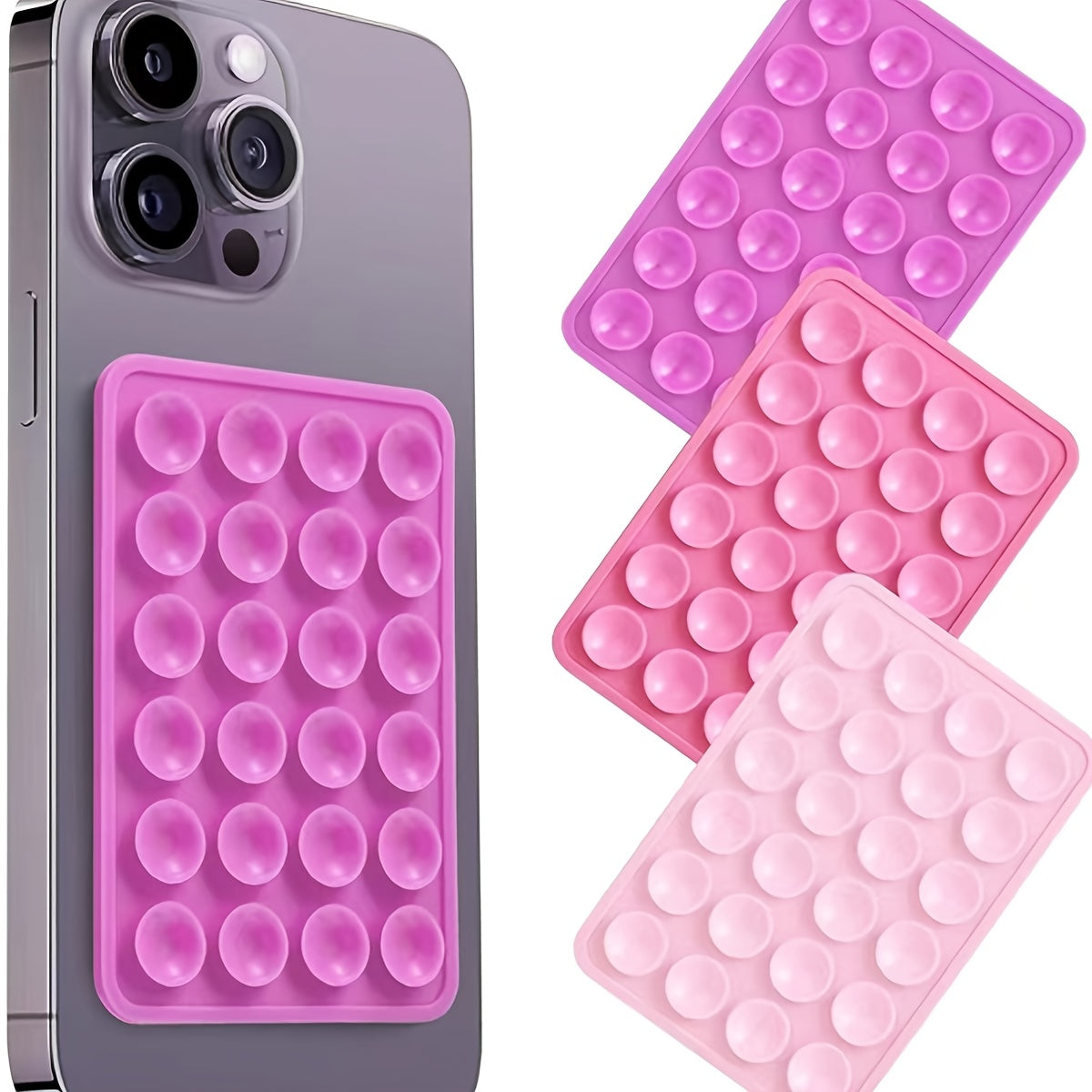 4pcs Silicone Suction Cup Phone Holder Set – Multi-Color Pack, Non-Slip Adhesive Grip for Cellphones