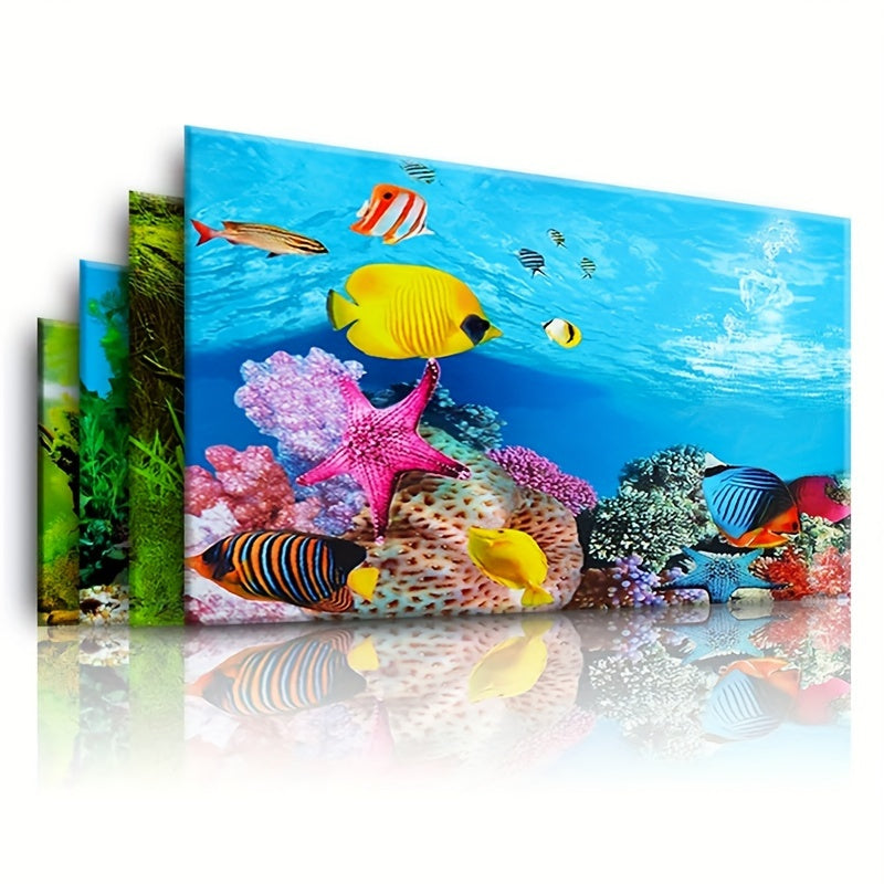 Double-Sided Fish Tank Background Paper – 3D Aquarium Decorative Wallpaper
