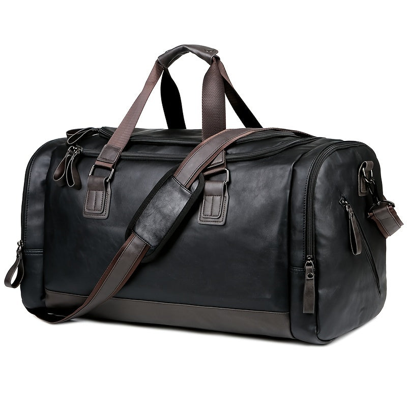 Stylish PU Leather Men's Travel Duffel Bag | Bags & Luggage | - Shoppix