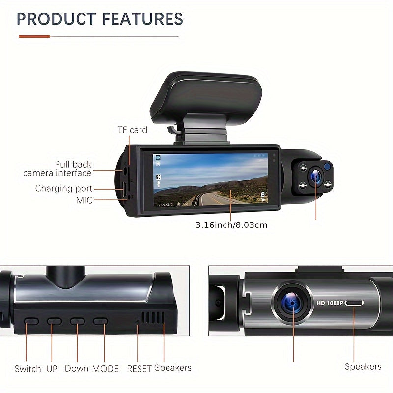 Enhance Your Car's Safety with a High-Definition Dual-Lens Driving Recorder | Dash Cams | - Shoppix