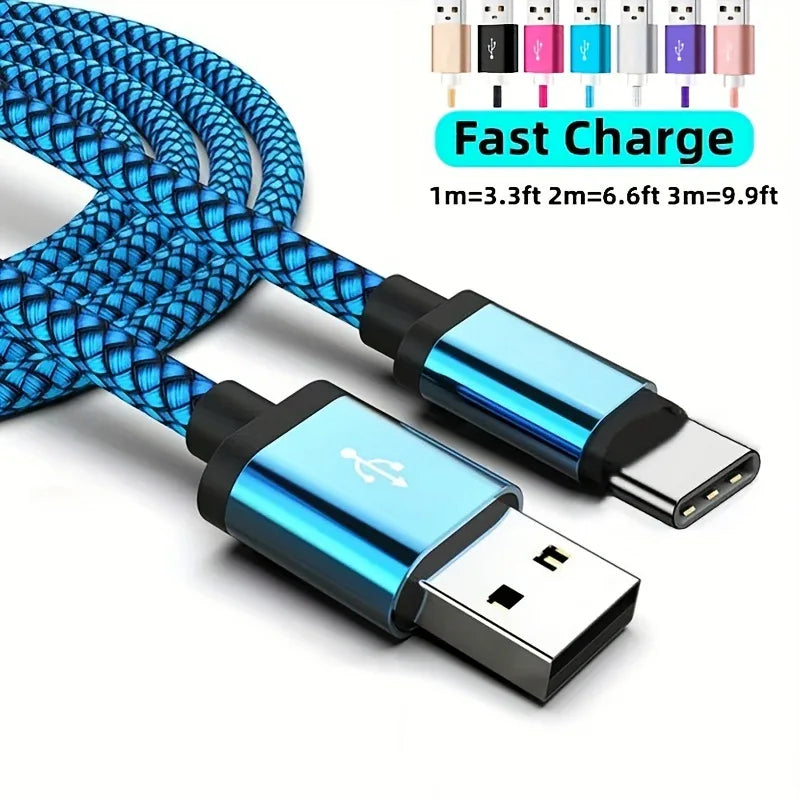Nylon USB Type C Fast Charging Cable - Universal Compatibility | Charging Cables|