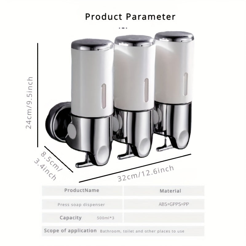Stylish Wall-Mounted Soap Dispenser Set | Bathroom Accessories |