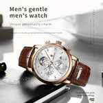 Elevate Your Style with the LIGE Luxury Leather Chronograph Watch for Men | Men Watches| - Shoppix