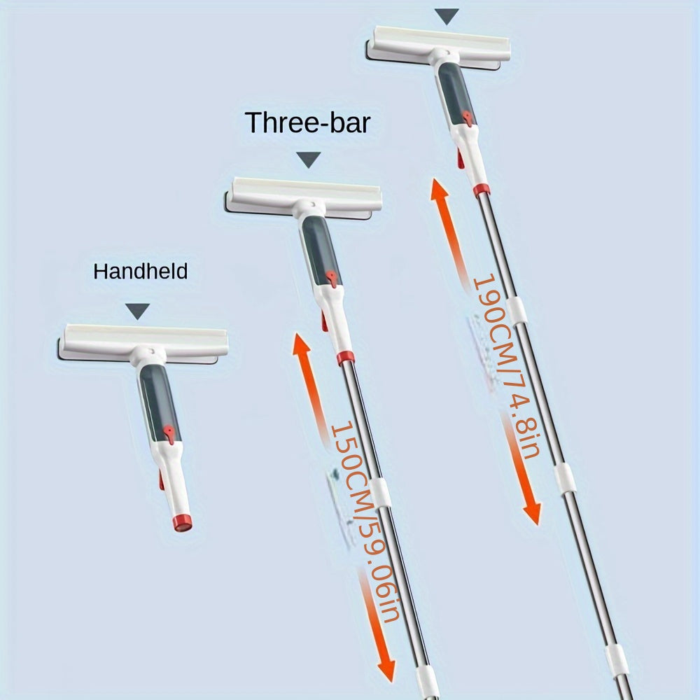 1 Set, 2-in-1-Glaswischer zum Schaben und Waschen, Hochhausfensterreinigung, doppelseitige Fensterglas-Bodenreinigungsschaberbürste, Fensterabzieher, Wasserabzieher, Auto-Windschutzscheibenschaber, Haushaltsschaber, Reinigungsmittel, Reinigungswerkzeug
