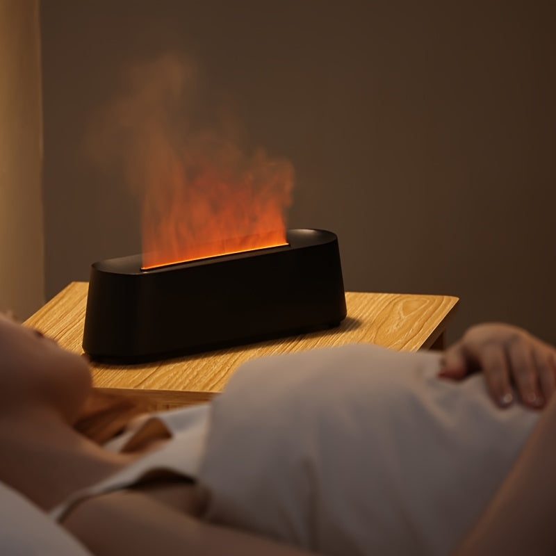 Ultimate Bedroom Ambiance: USB Flame Air Humidifier with Remote Control | Air Quality | - Shoppix