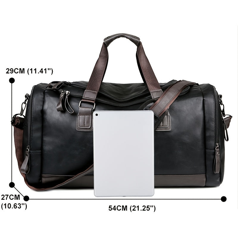 Stylish PU Leather Men's Travel Duffel Bag | Bags & Luggage | - Shoppix
