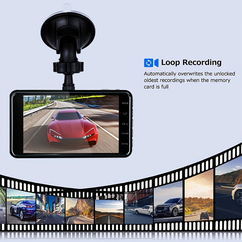 Dual Front & Rearview Camera Dash Cam with 10.16 CM Touchscreen Display | Dash Cams | - Shoppix