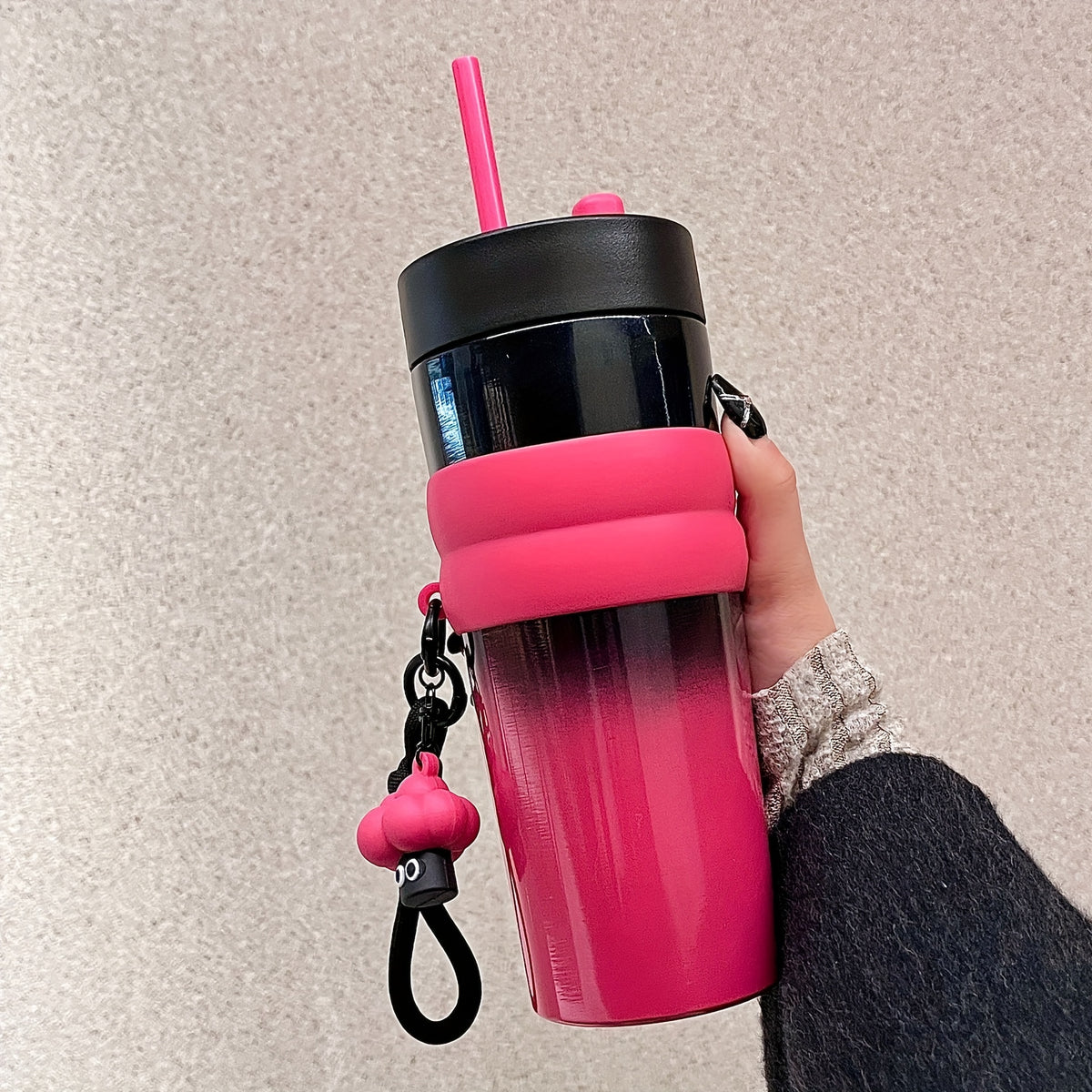 Sip in Style: 24oz Stainless Steel Tumbler with Straw and Lid | Drinkware | - Shoppix