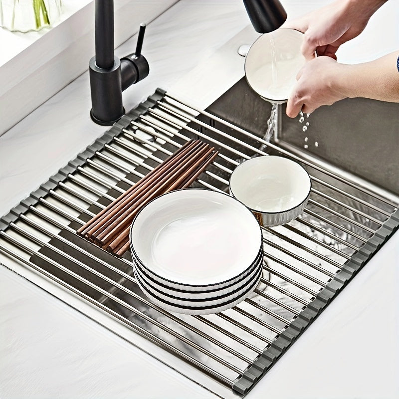Efficient Kitchen Organization: Foldable Dish Drying Rack | Storage Organization | - Shoppix