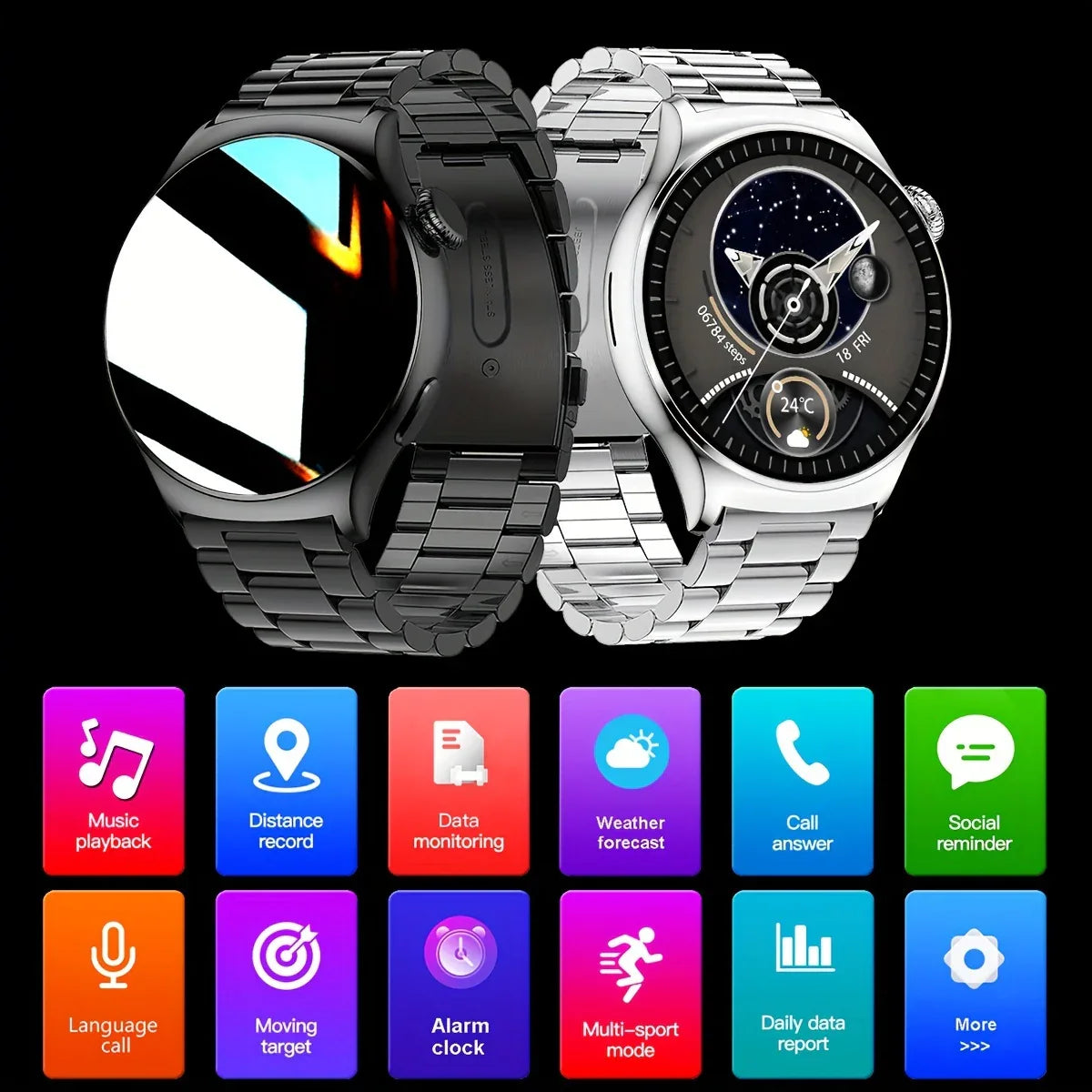 Big Screen Smart Watch for Men with Custom Dial and Call Answering | Smart Watches | - Shoppix