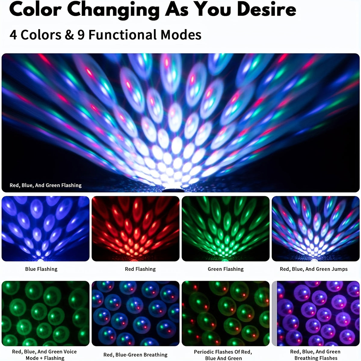 Car Atmosphere Lamp USB Roof Lamp Night Light LED Color Lamp Sound Control Music Car Decoration | Vehicle Decoration| - Shoppix