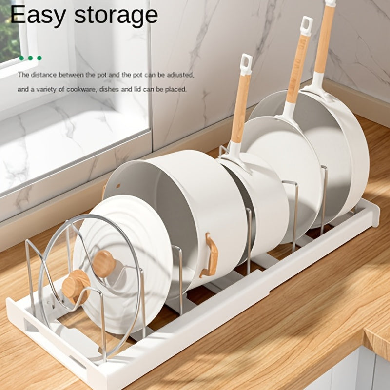 Organize Your Kitchen with Ease: Retractable Under-Sink Pot Rack | Storage Organization | - Shoppix