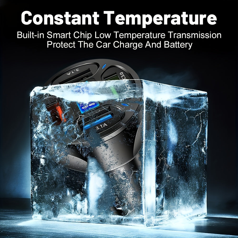 High-Speed 120W 4-in-1 Car Charger with Digital Display | Car Accessories | - Shoppix