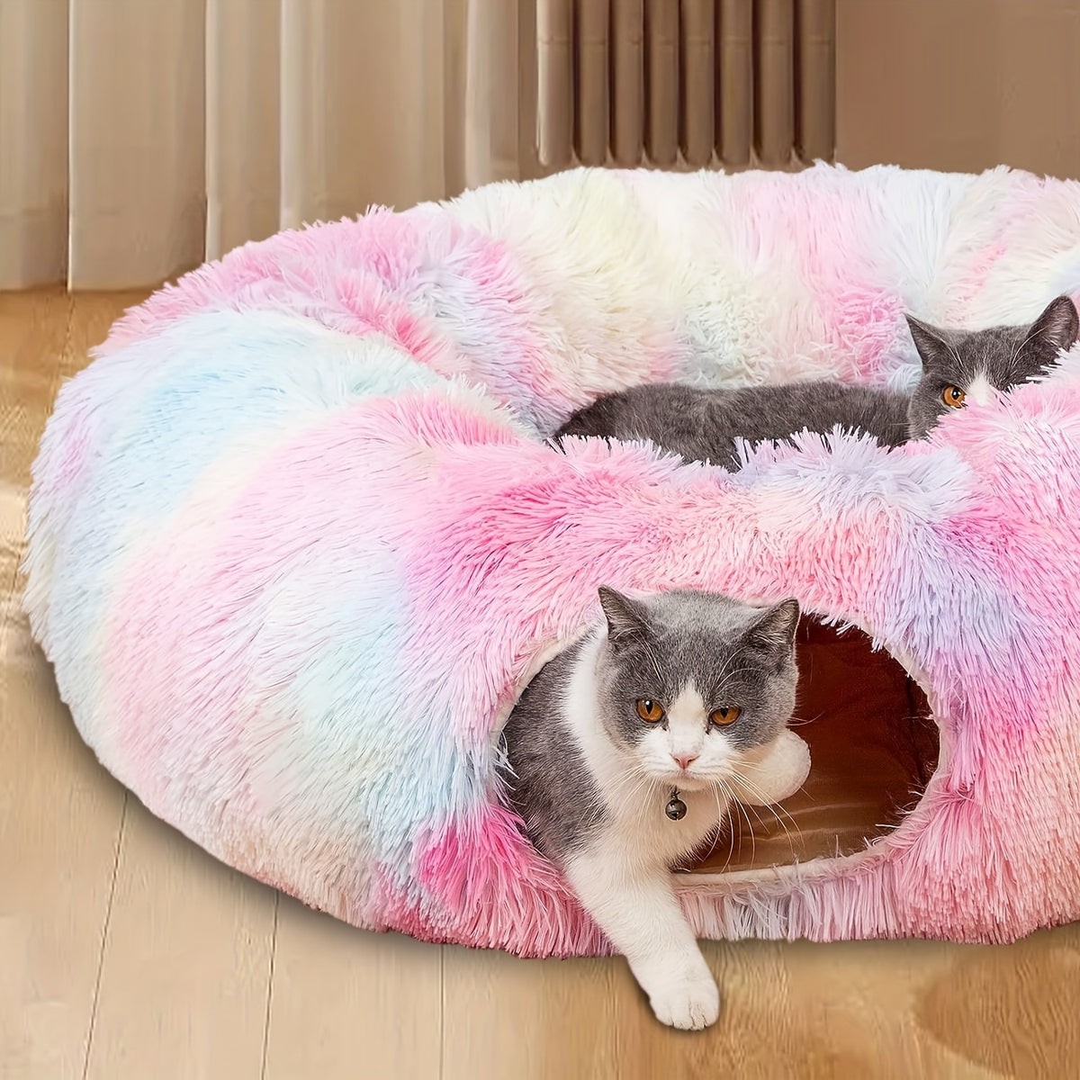 Plush Foldable Cat & Dog Tunnel Bed - Cozy Indoor Playground | Pets Accessories|