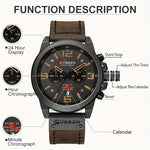CURREN Retro Classic Chronograph Men's Watch | Men's Watches | - Shoppix