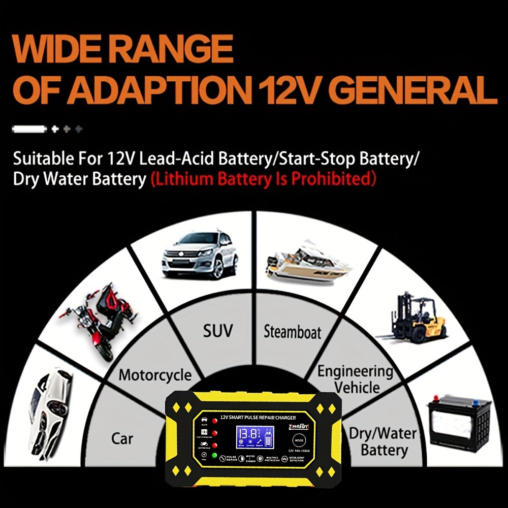 Keep Your Battery Charged: AU 6A 12V Digital Car Battery Charger | Car Accessories | - Shoppix