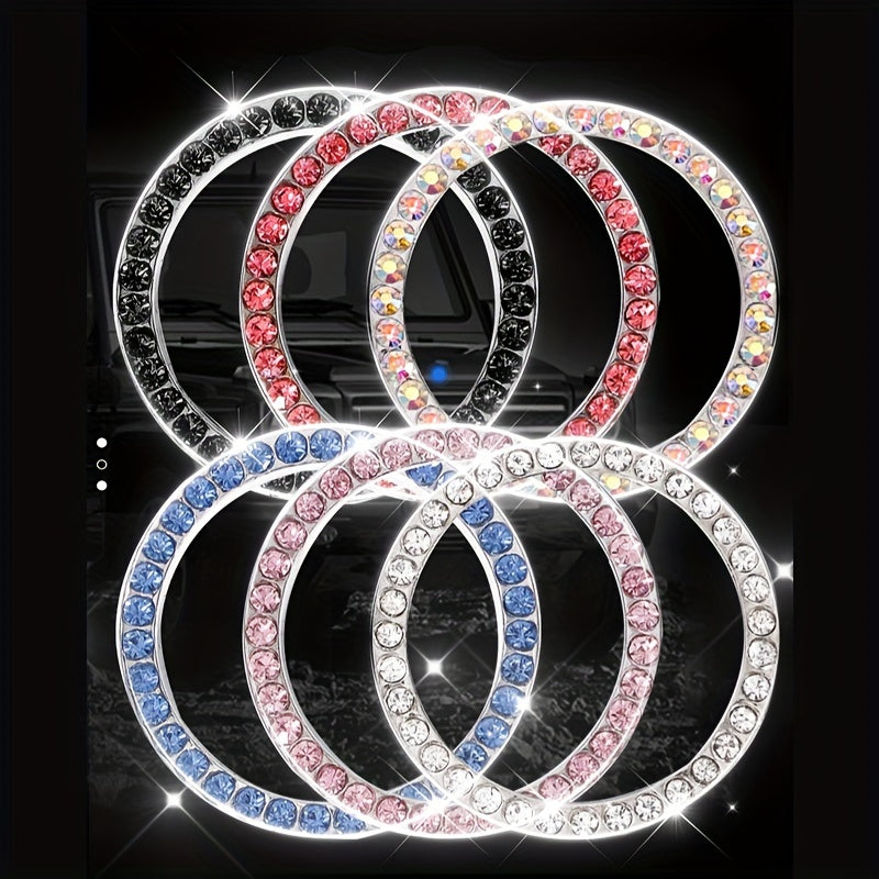Add Sparkle to Your Car's Interior with Rhinestone Ignition Ring Decoration | Car Accessories| - Shoppix