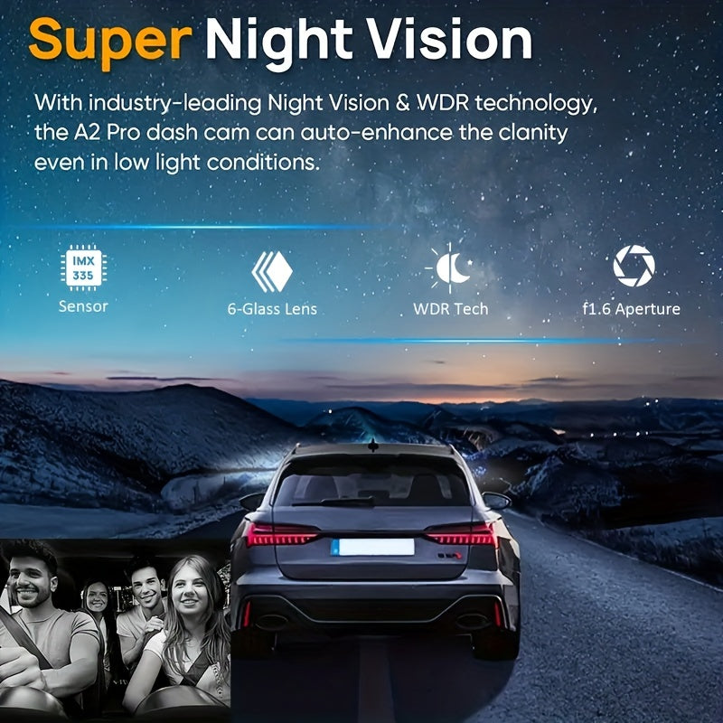 Complete Protection On Every Drive: Dual-Lens Dash Cam with Night Vision | Dash Cams | - Shoppix