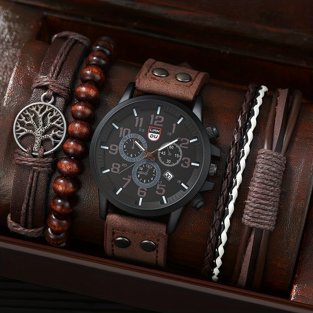 Stylish Men's Watch and Bracelet Set | Men Watches And Bracelet| - Shoppix