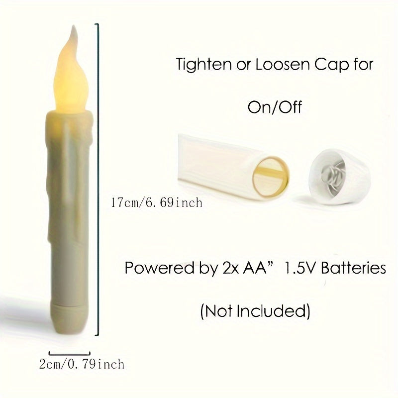 Illuminate Your Celebrations: Flameless Taper Floating Candles Set | Decoration Items | - Shoppix