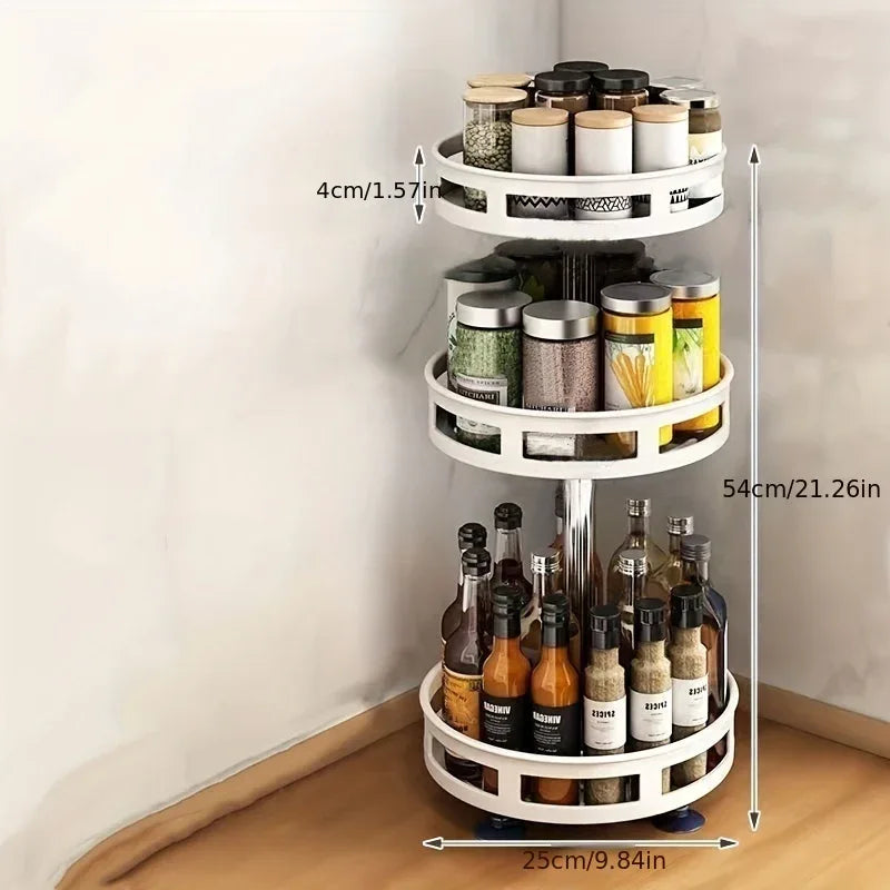Efficient Countertop Organization: Rotatable Kitchen Seasoning Rack | Storage Organization | - Shoppix