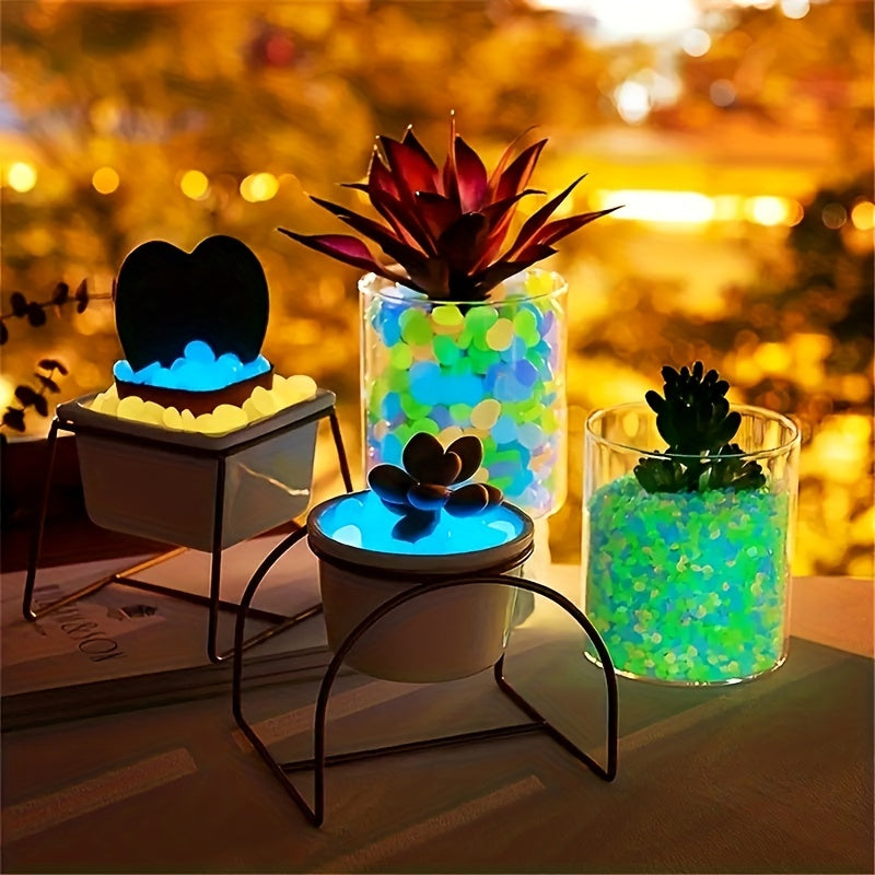 100pcs Glow-in-the-Dark Pebbles – Luminous Aquarium & Garden Decorative Stones