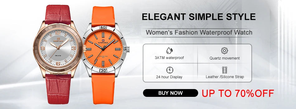 NAVIFORCE Luxury Watches for Men Eco-Drive Movement Casual Genuine Leather Strap 5ATM Waterproof Luminous Wristwatches Gift 2025