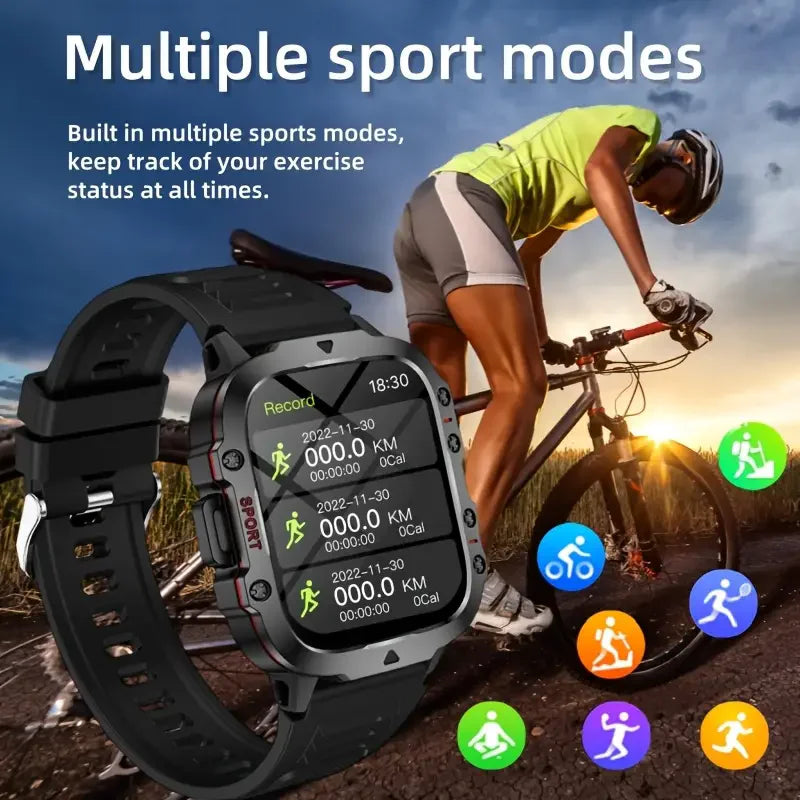 2025 New GPS Tracking Smart Watch LED Flashlight 1.81inch HD Screen Compass BT Call Waterproof Sport Smartwatch For Android iOS