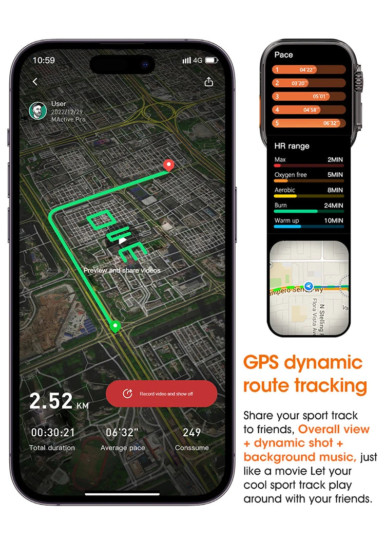 Ultra 4 AI Smart Watches 2.2'' Screen IP68 Waterproof Smartwatch for Men Women Bluetooth Calls Fitness Tracker GPS Sport Modes