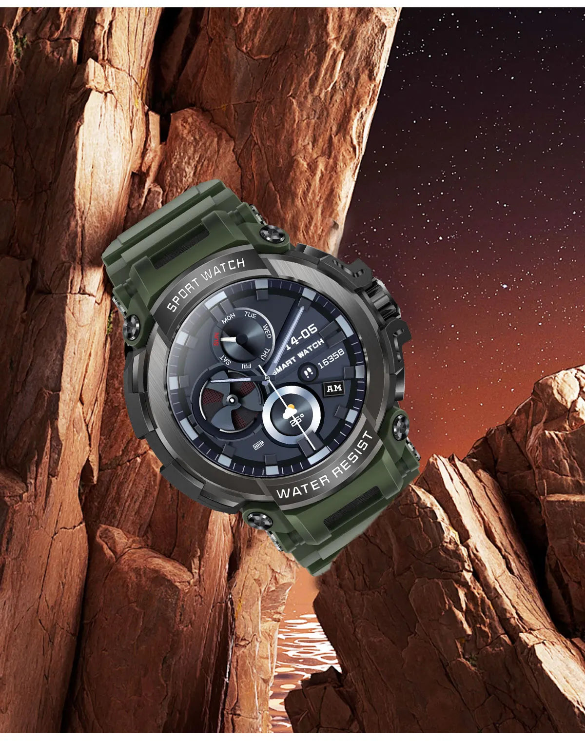 2025 New Men Smartwatch 1.5" HD Screen Military Watch Call IP68 Waterproof 100 Sport Modes Smart Watch with 600mAh Large Battery