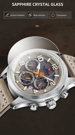 NAVIFORCE Luxury Watches for Men Eco-Drive Movement Casual Genuine Leather Strap 5ATM Waterproof Luminous Wristwatches Gift 2025