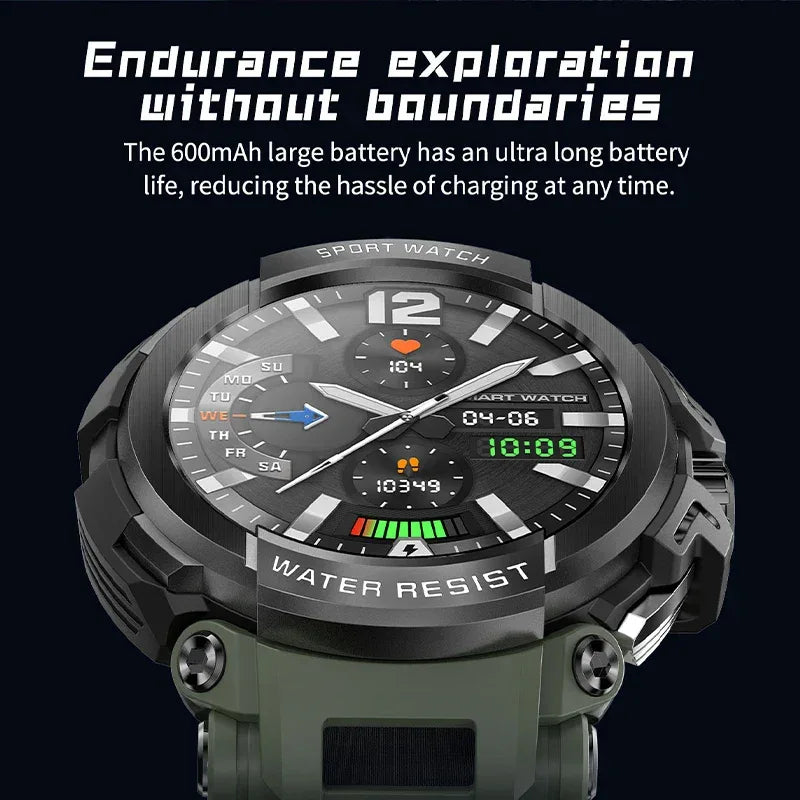 2025 Men’s Military Smartwatch – 1.5″ HD, 100 Sports Modes & IP68 Waterproof