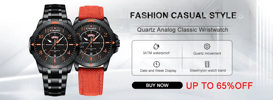 NAVIFORCE Luxury Watches for Men Eco-Drive Movement Casual Genuine Leather Strap 5ATM Waterproof Luminous Wristwatches Gift 2025