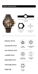 NAVIFORCE for Men Silicone Strap Luxury Fashion Quartz Watches Wrist watch Sports Chronograph 5TM Waterproof Male Watches GIfts