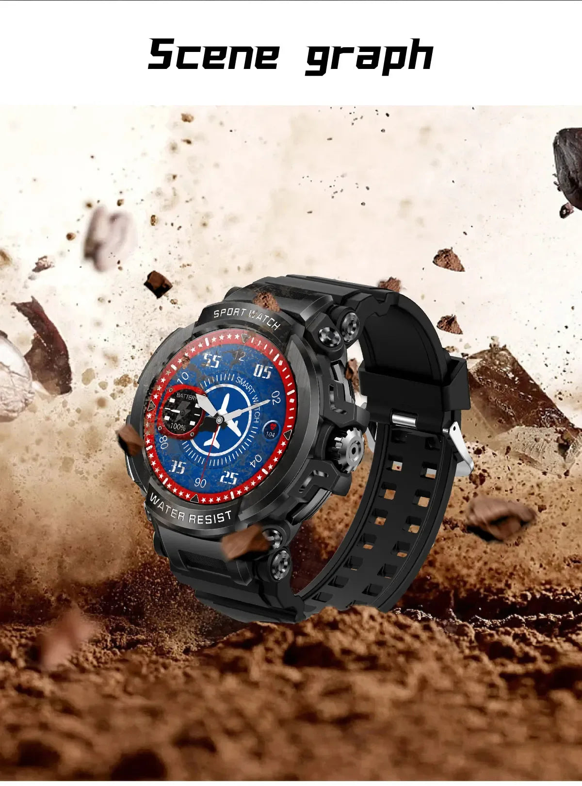 2025 Men’s Military Smartwatch – 1.5″ HD, 100 Sports Modes & IP68 Waterproof